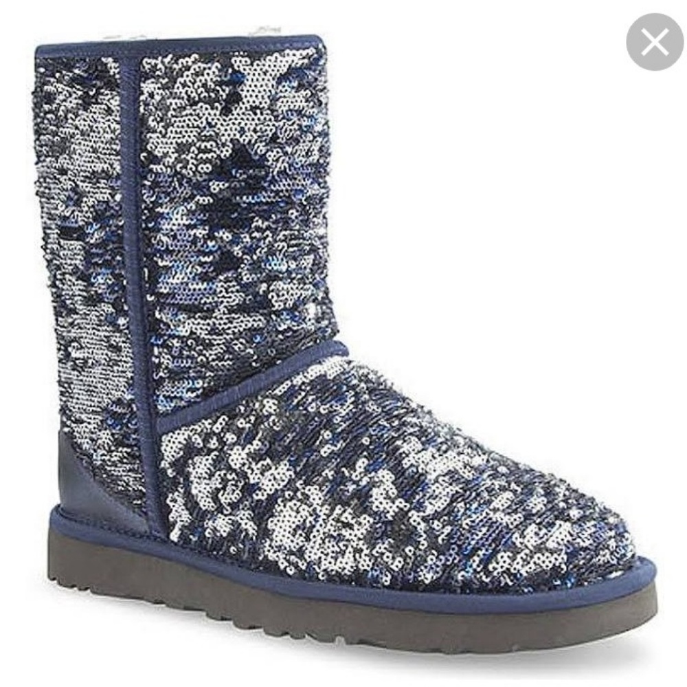 UGG Sparkly Sequin-Blue to White